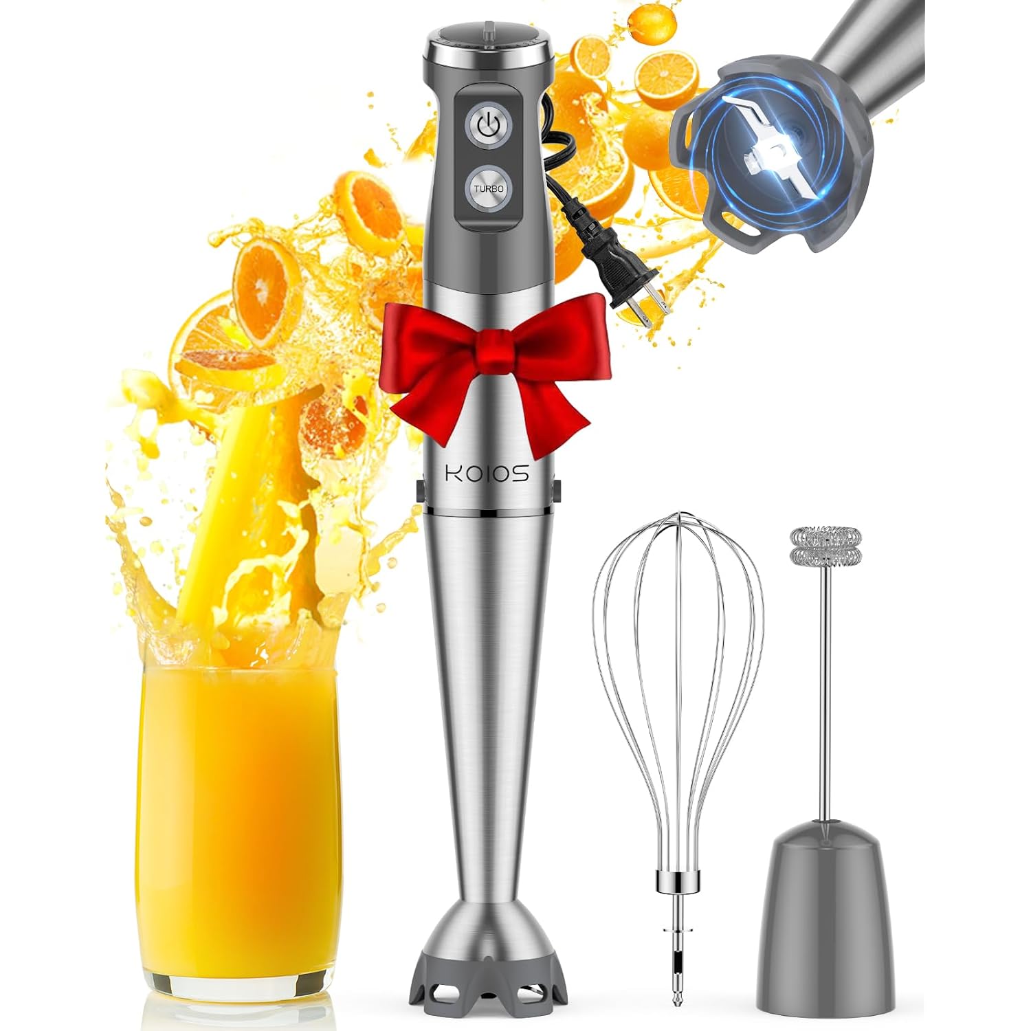 KOIOS Immersion Blender, 1000W Anti-scratch 3-in-1 Hand Blender