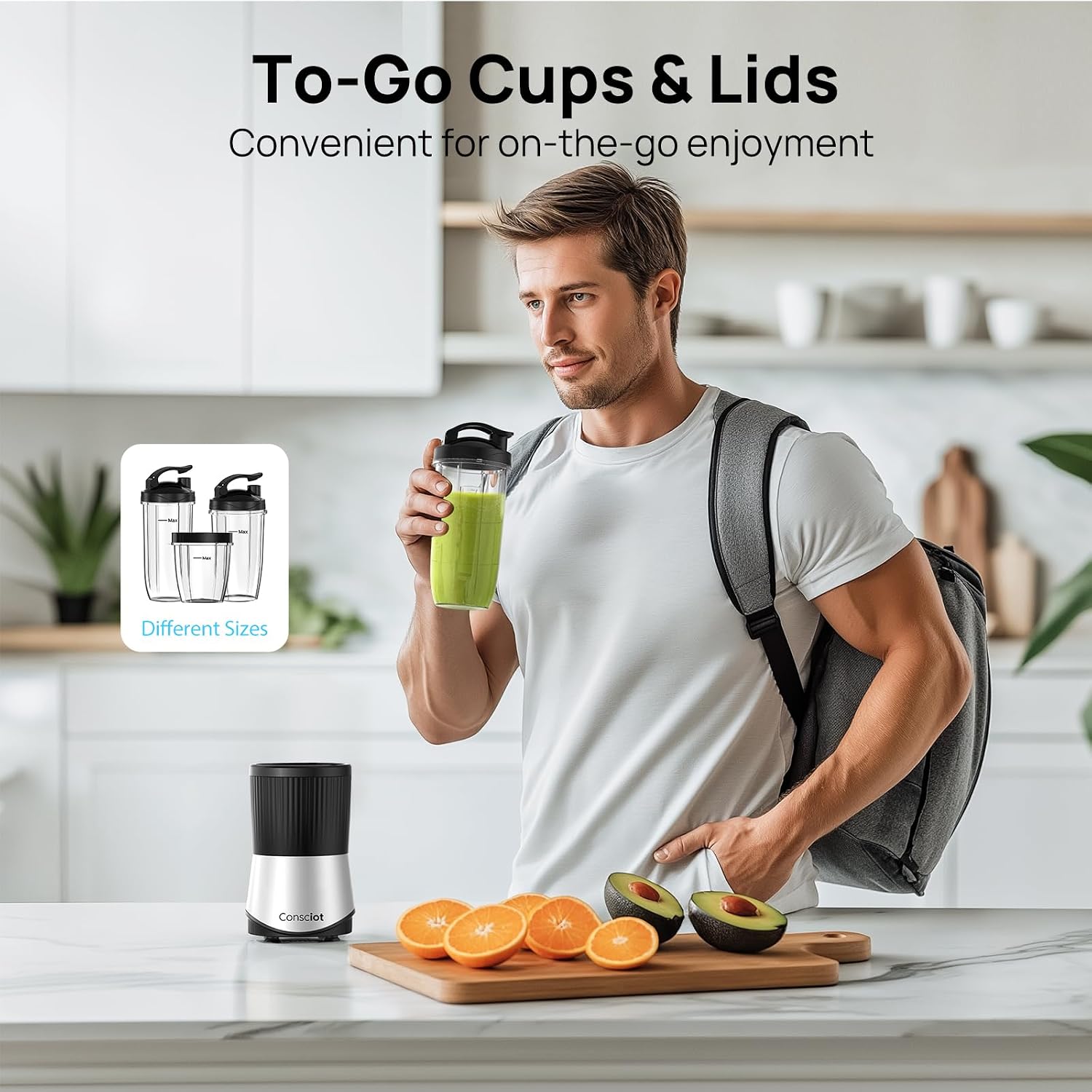 Consciot 11-Piece Blender for Kitchen and Personal Size, 900 Peak Watts - Image 2