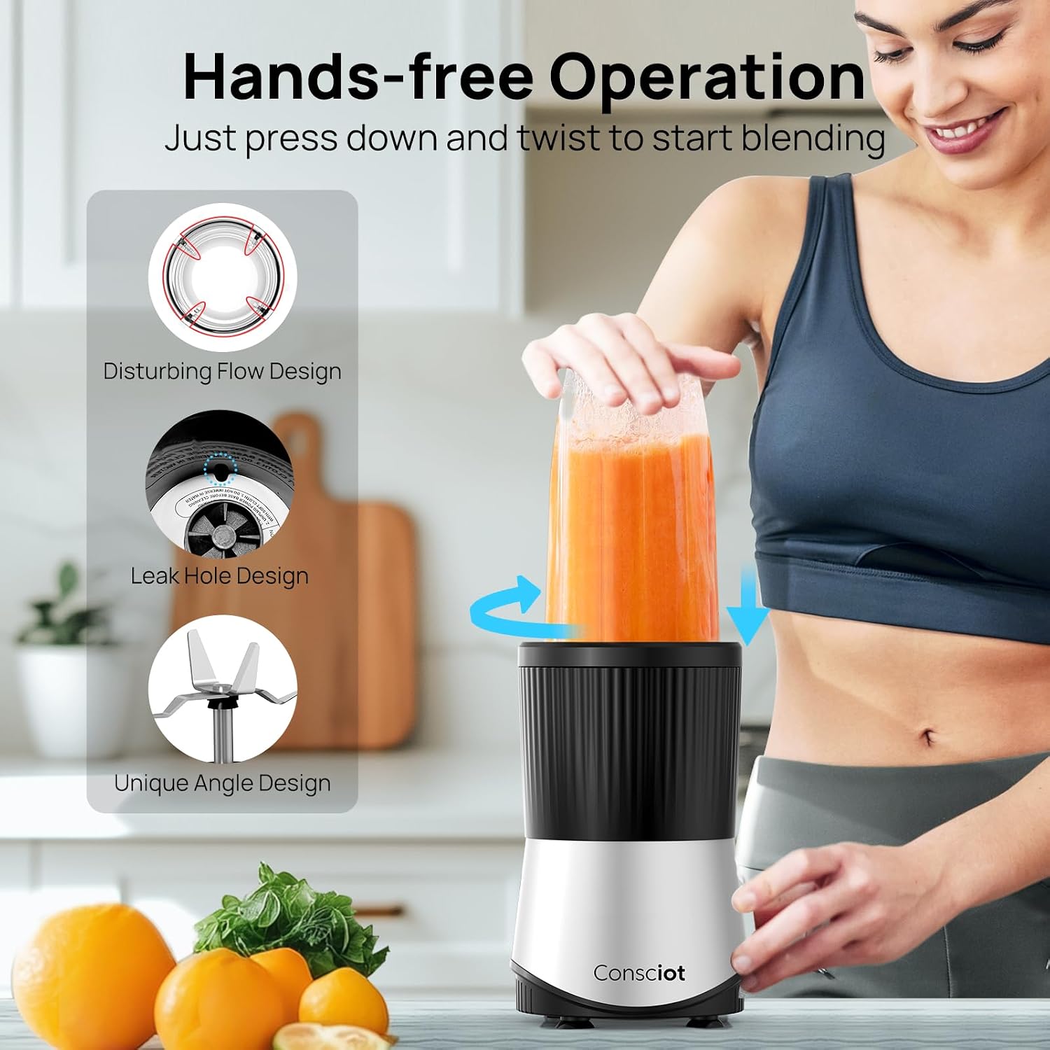 Consciot 11-Piece Blender for Kitchen and Personal Size, 900 Peak Watts - Image 4