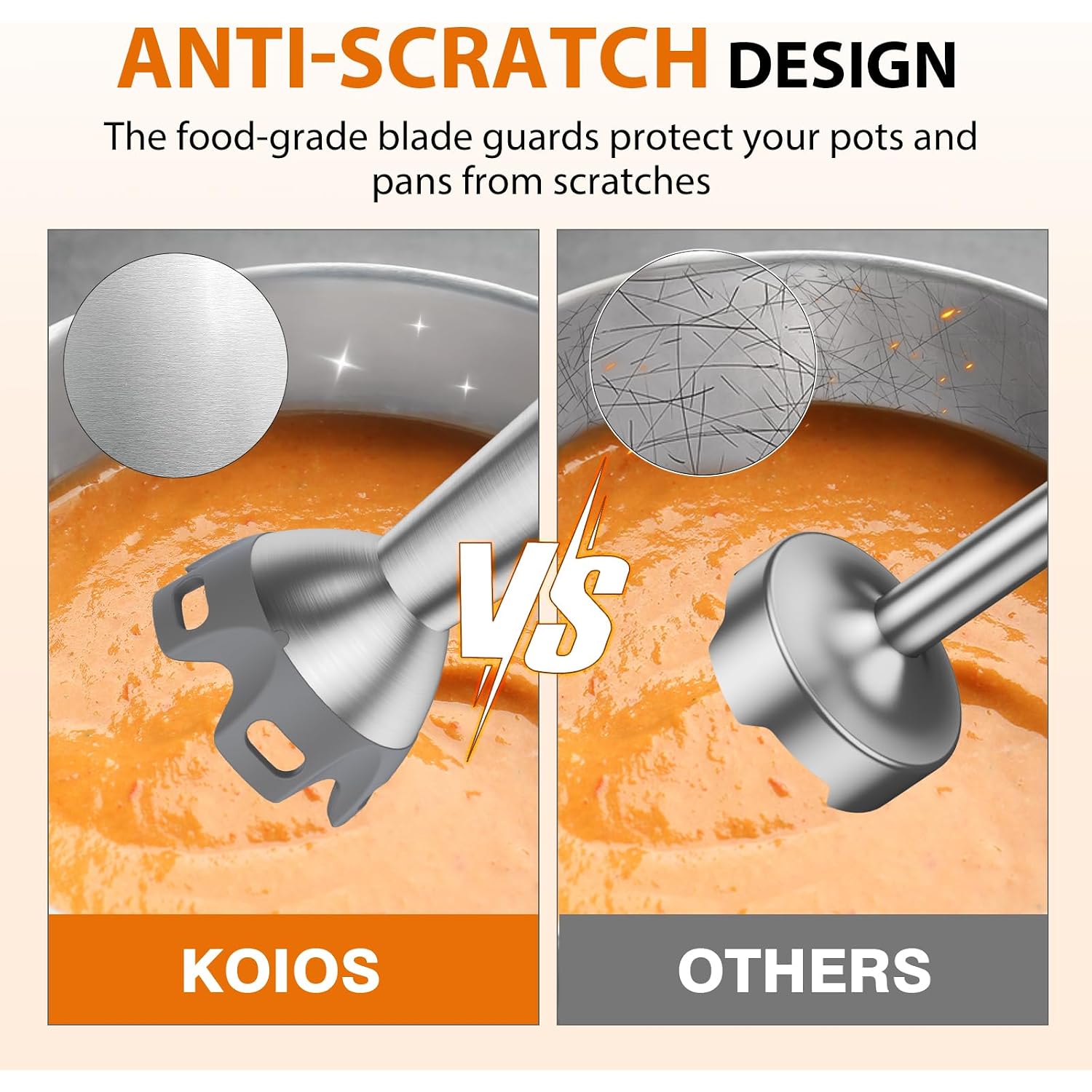 KOIOS Immersion Blender, 1000W Anti-scratch 3-in-1 Hand Blender - Image 3